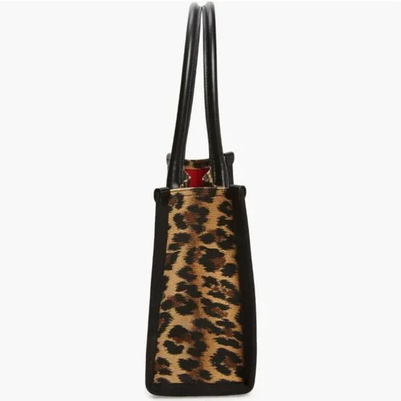 New Christian Louboutin Small Nastroloubi Leopard Print Canvas Tote - Picture 7 of 8